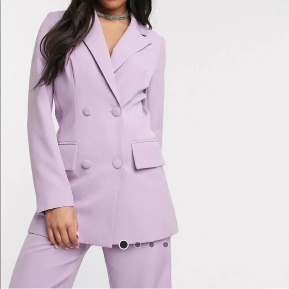 ASOS 4th & Reckless Blazer 90s Relaxed Double Breasted Office Siren New - Picture 3 of 14